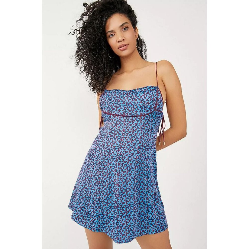 FREE PEOPLE Women's Kai Mini Dress Size S In Blue Combo